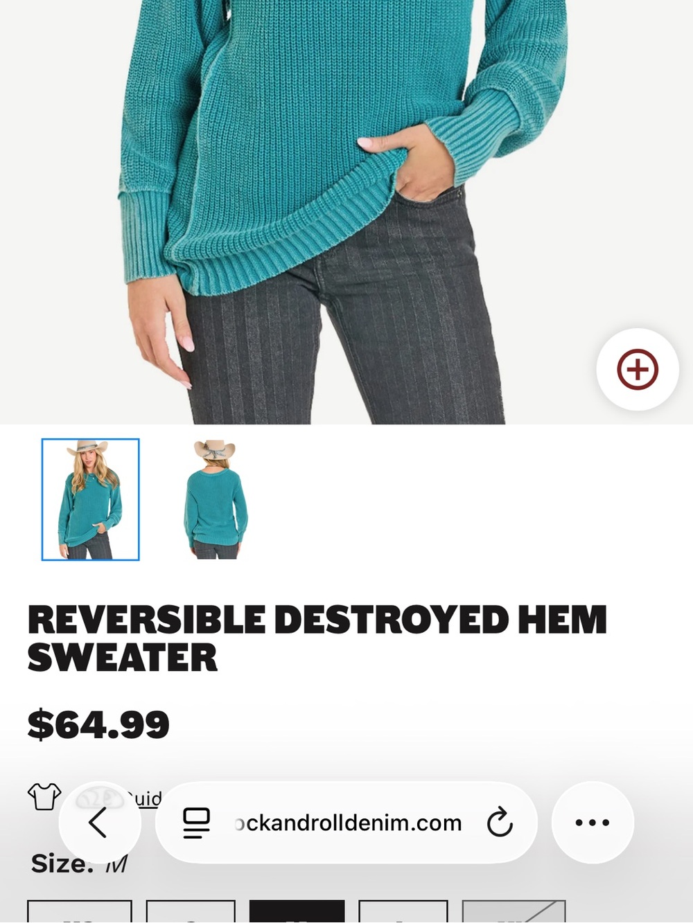 Teal Ribbed Pullover Sweater XS NWT
Rock & Roll Denim - Picture 4 of 5
